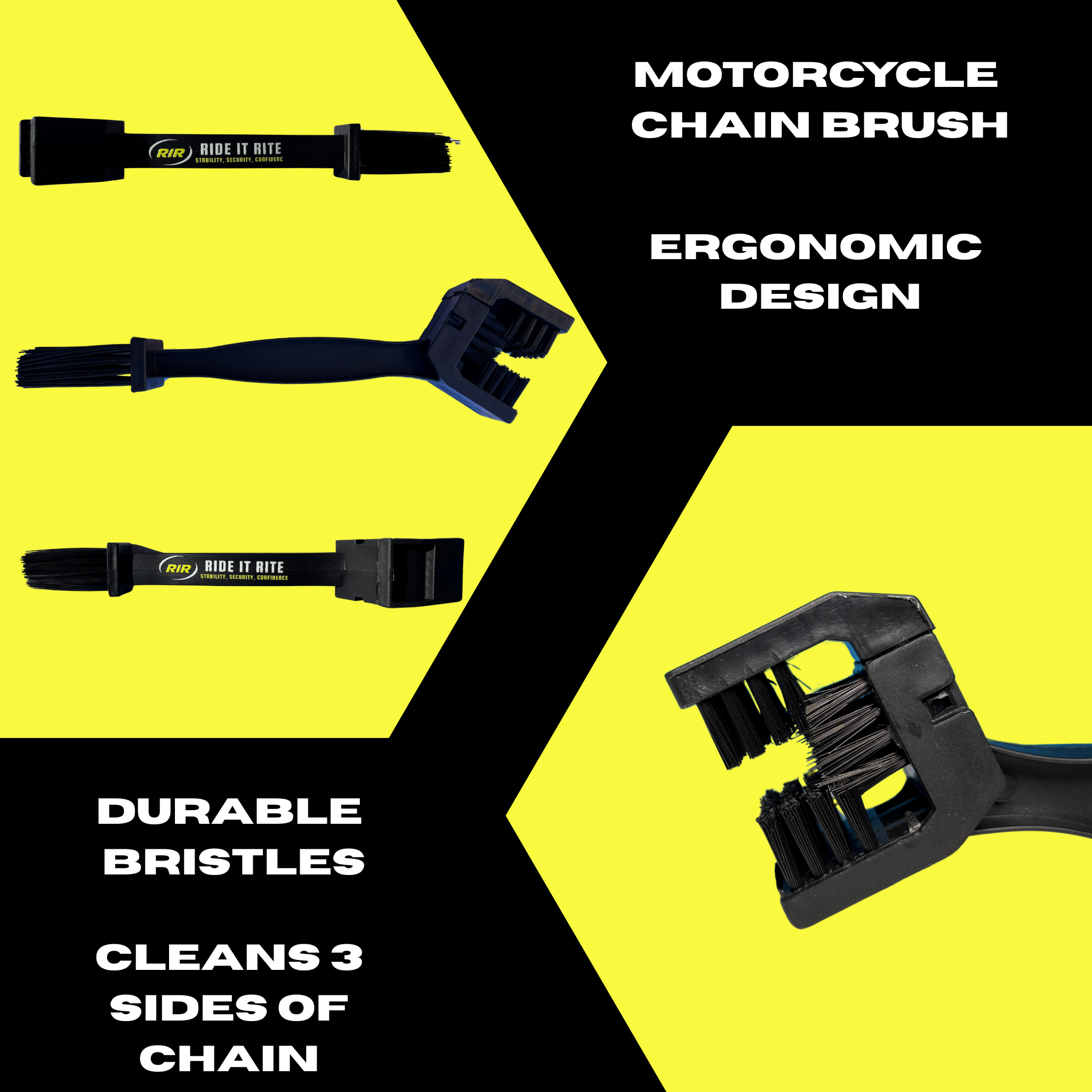 Motorcycle Chain Brush - Bike Cleaning Brush, Motorbike Cleaning Brush, Black