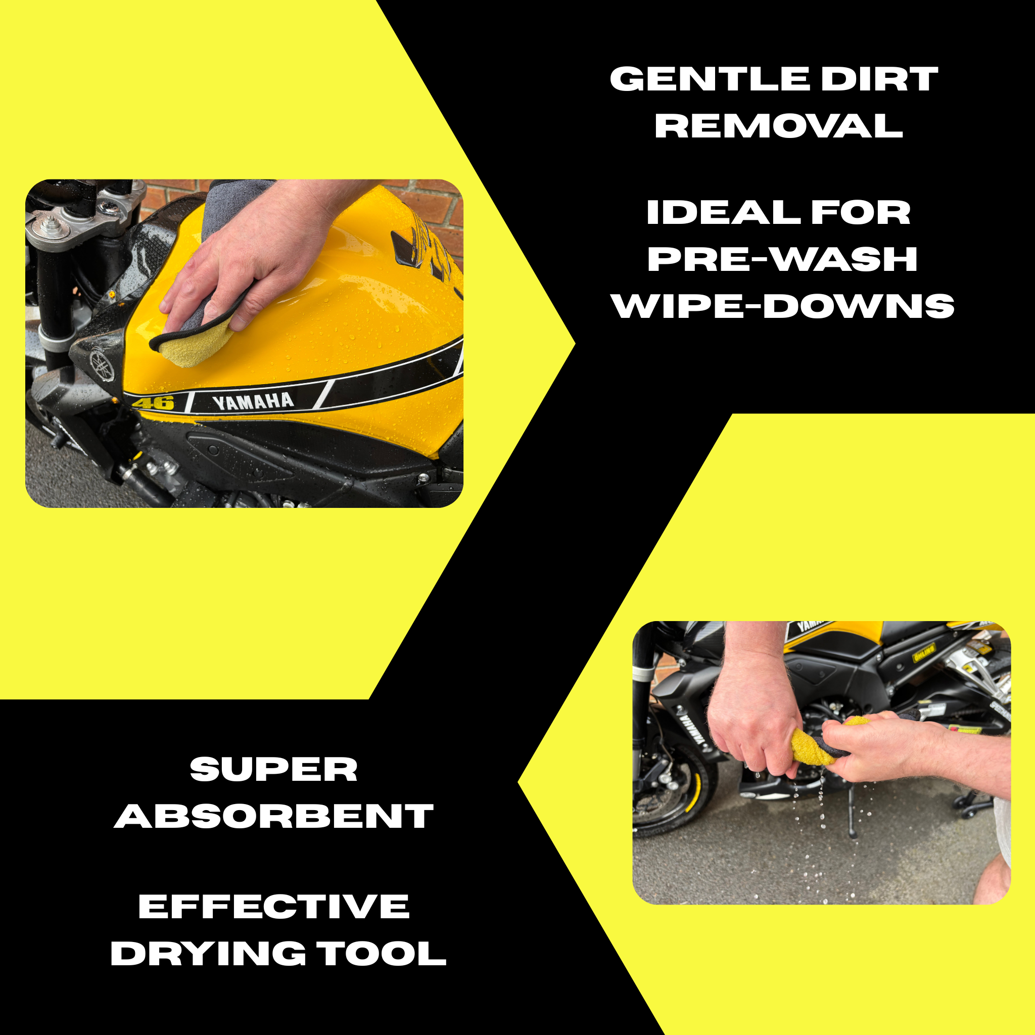 Motorcycle High-density Coral Velvet Towels 3 Pack Microfiber Towel Motorcycle Cleaning and Drying Cloth Wash Towel